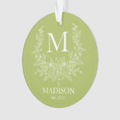 Monogramme de vacances rustique moderne vert moyen (devant)