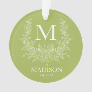 Monogramme de vacances rustique moderne vert moyen
