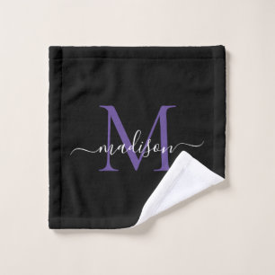 Monogramme de violet violet noir élégant moderne
