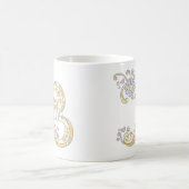 Monogramme décoratif B coeurs et fleurs mug (Centre)