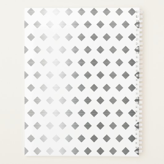 Monogramme décoratif gris argenté blanc diamant (Dos)