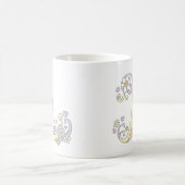 Monogramme décoratif L coeurs et tasse de fleurs (Centre)