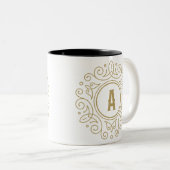 Monogramme Décoratif Une Mug De Café À Deux Tons (Devant droit)