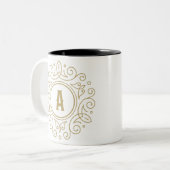 Monogramme Décoratif Une Mug De Café À Deux Tons (Devant gauche)