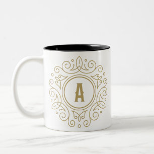 Monogramme Décoratif Une Mug De Café À Deux Tons