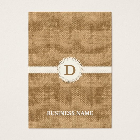 Monogramme dentelle Boucles d'oreille/Écran de bij (Devant)