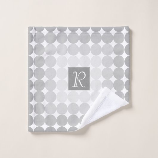 Monogramme des cercles gris modernes (Gant de toilette)
