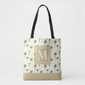 Monogramme des pluies de fleurs blanches| Sac four (Devant)