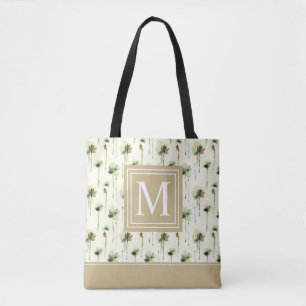 Monogramme des pluies de fleurs blanches Sac four