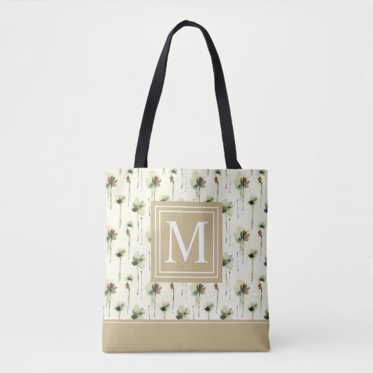 Monogramme des pluies de fleurs blanches| Sac four (Devant)