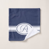 Monogramme des profondeurs bleues (Gant de toilette)