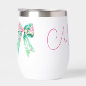 Monogramme des vaches florales roses et turquoise  (Droite)