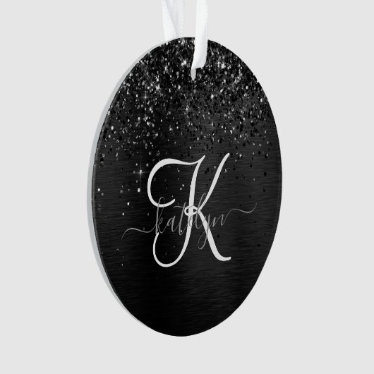 Monogramme d'étincelle à Parties scintillant noire (devant)