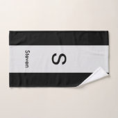 Monogramme Deux tons moderne noir et gris clair (Serviette à main)