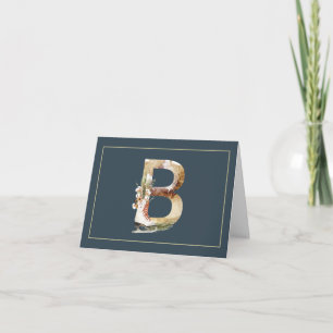 MONOGRAMME D'HIVER INITIAL B AVEC SKATE