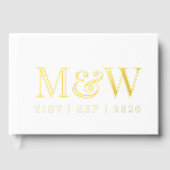 Monogramme d'huile d'or blanc moderne Initiales ma (Recto)