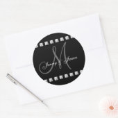 Monogramme diamant Noms Stickers Mariage (Enveloppe)