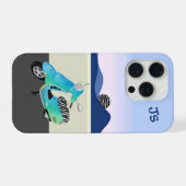 Monogramme d'illustration de la lune de scooter Ze (Verso Horizontal)