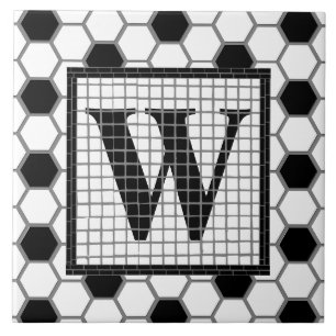 Monogramme d'impression de carreau hexagonal