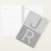 Monogramme d'initiales Modernes Gris Clair & Gris (Devant avec enveloppe)