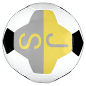 Monogramme d'initiales modernes jaune et gris (Tourné)