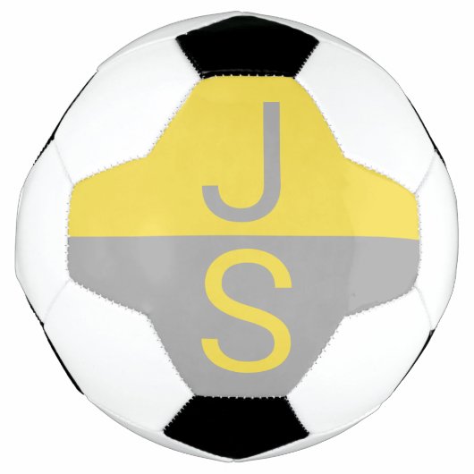 Monogramme d'initiales modernes jaune et gris (Devant)