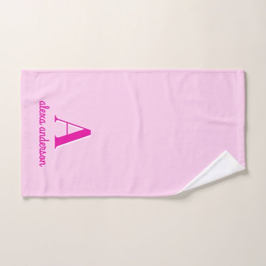 Monogramme Dolly Rétro Rose chaud (Serviette à main)