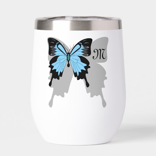 Monogramme d'ombre à papillon bleu (Arrière)