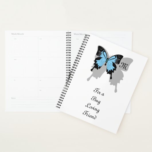 Monogramme d'ombre à papillon bleu (Devant avec enveloppe)