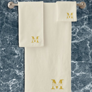 Monogramme d'or beige neutre