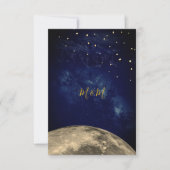 Monogramme d'or bleu lune et nuit ciel RSVP (Devant)