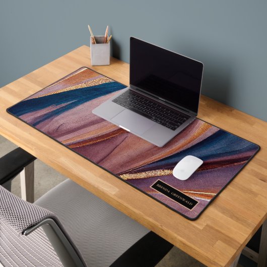 Monogramme d'or bleu parties scintillant en terre (Bureau 2)