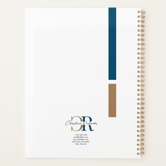 Monogramme d'or bleu simple (Dos)