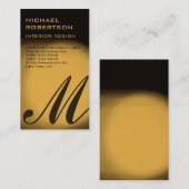 Monogramme d'or Carte de visite du concepteur inté (Devant / Derrière)