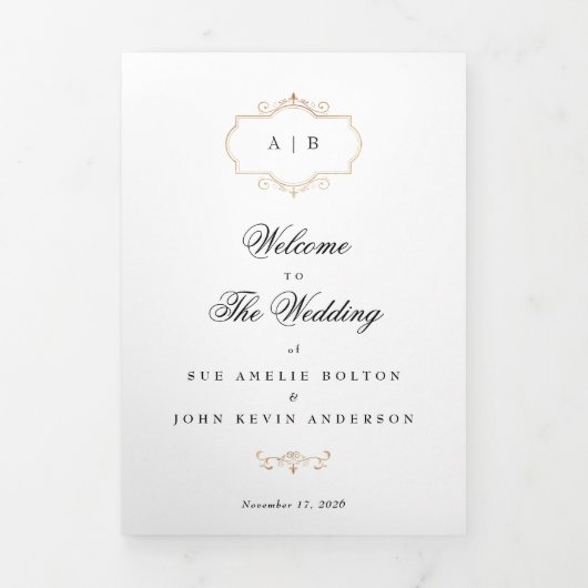 monogramme d'or classique triple programme de mari (Page de couverture)