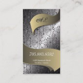 Monogramme d'or d'argent de carte de visite de loi (Dos)