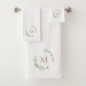 Monogramme d'or de crête feuille verte (En situation)