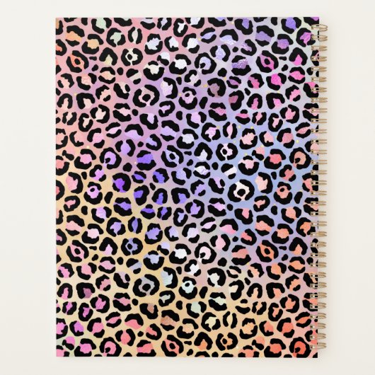 Monogramme d'or de fille Iridescente Leopard arc-e (Dos)