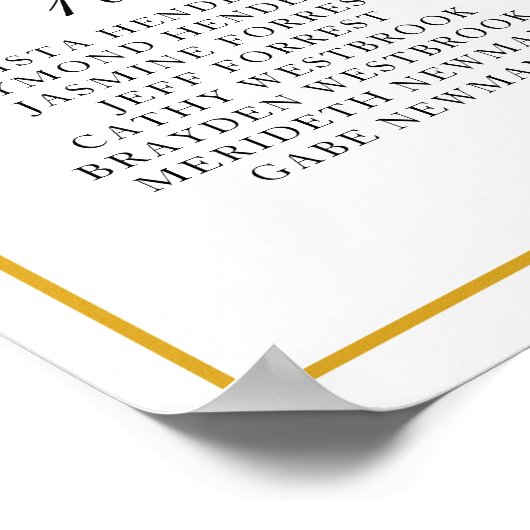 Monogramme d'or Élégant tableau de mariage (Coin)