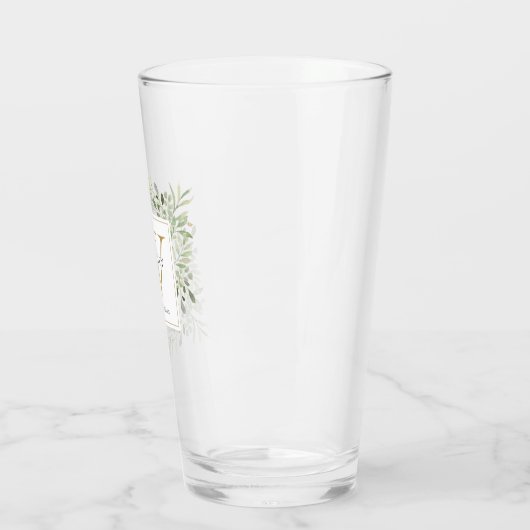 Monogramme d'or Élégant verre de verdure moderne (Gauche)