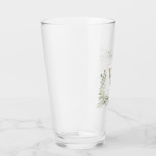 Monogramme d'or Élégant verre de verdure moderne (Droite)