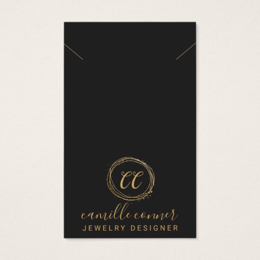 Monogramme d'or minimum - Collier de créateur de b (Devant)