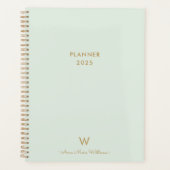 Monogramme d'or moderne Sage Green (Devant)