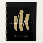 monogramme d'or noir moderne nom commercial initia (Devant)