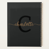 Monogramme d'or noir Nom initial Minimaliste 2024 (Dos)