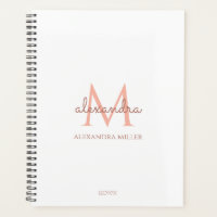 Monogramme d'or rose blanche minimaliste Nom moder