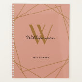 Monogramme d'or Rose moderne Girly Nom du script 2 (Devant)