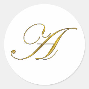 Monogramme d'or Stickers A initial
