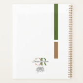 Monogramme d'or vert olive simple et moderne (Dos)