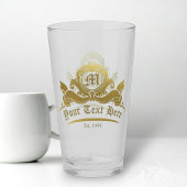 Monogramme d'or victorien Verre de la barre de tex